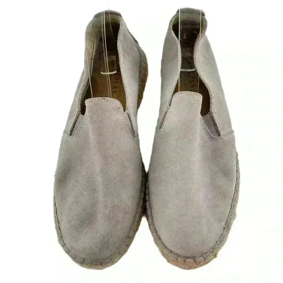 Fabiolas flats size 40 gray suede flatform Espadrilles coastal coastal granny - Picture 2 of 12